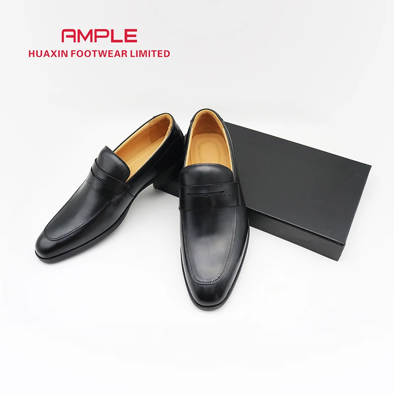 Hot Sale Genuine Leather Office Shoes Casual Formal Black Loafers Dress Shoes For Men