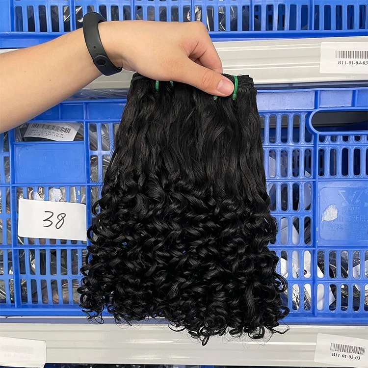 Двойные натянутые индийские необработанные пучки волос, 100% Funmi волнистые поставщики волос, натуральные человеческие волосы с выровненной кутикулой Sdd волнистые завитки