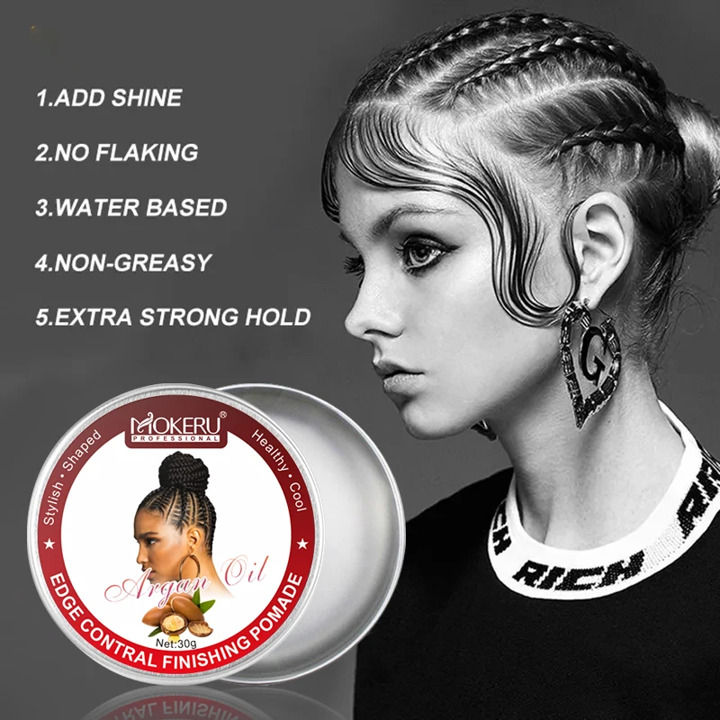 Mokeru private label strong hold edge control gel hair styling wax for women