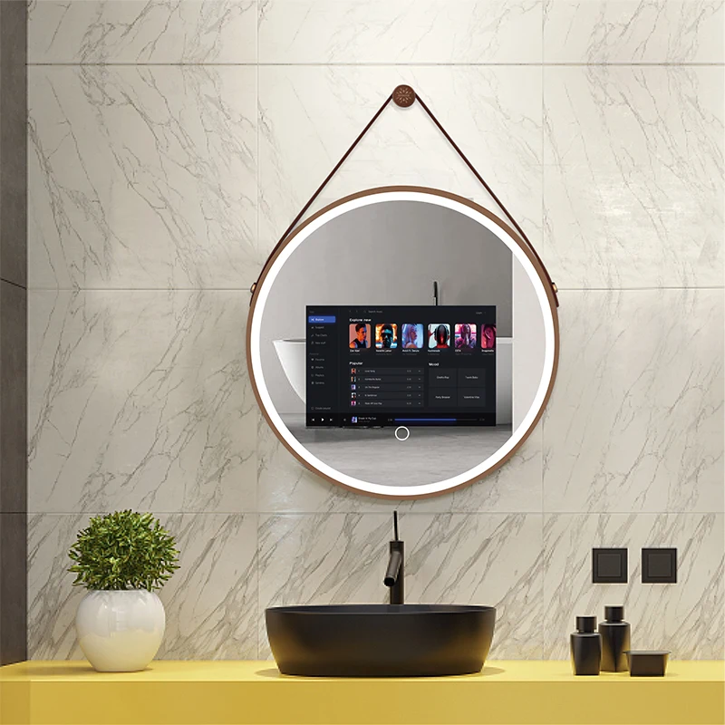 New style mirrors led smart bathroom mirror with led light android waterproof tv mirror