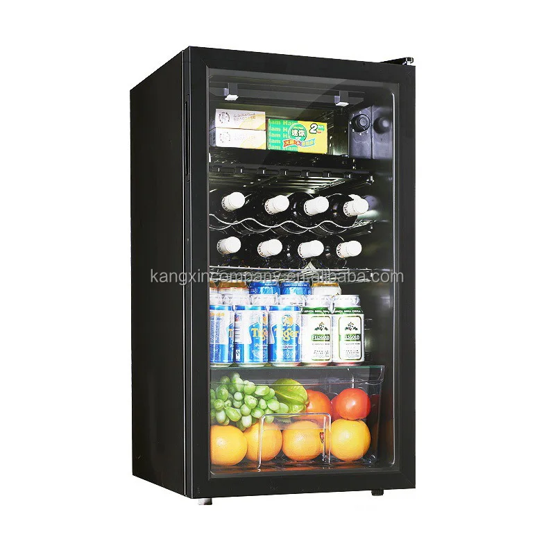 Small Compact Refrigerator Bar Glass Door Hotel Frigo Minibar Fridge