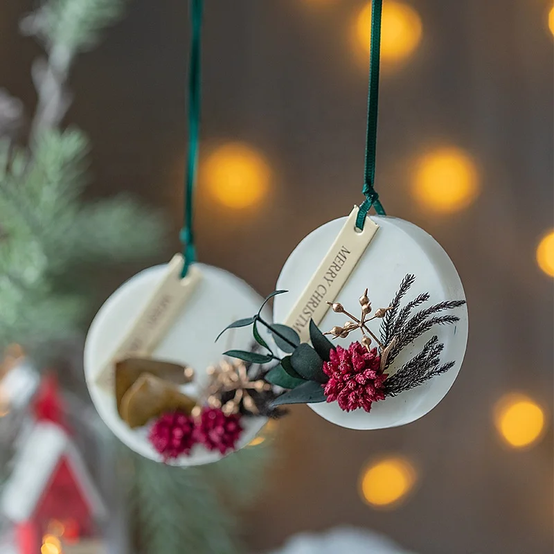 Private Label Scented Candles Multi Dried Flowers Soy Wax Tablet for Christmas Holiday Room