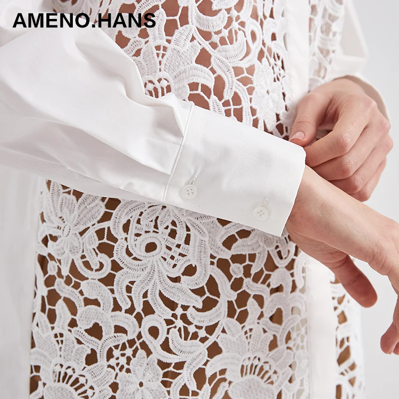 Beautiful design women shirts casual summer shirts for women white lace shirt