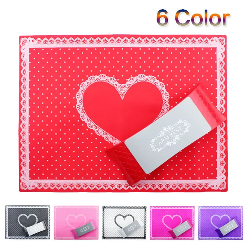 2022 professional Silicone Nail Art Mat foldable Washable mat Arm Rest Nail Pillow Manicure for nail polish remover
