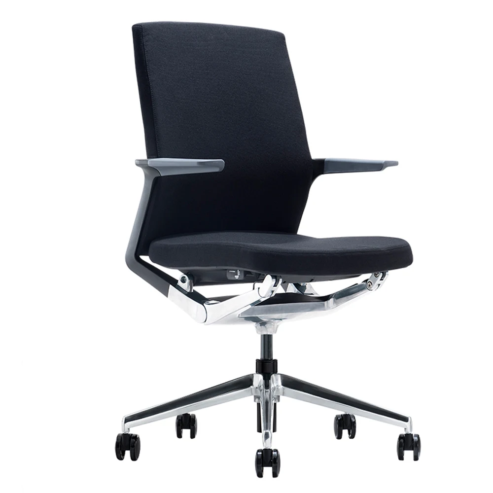 
Low Price Mid-back Fabric Office Staff Swivel Chairs Ergonomic Executive Office Chair With Glides 