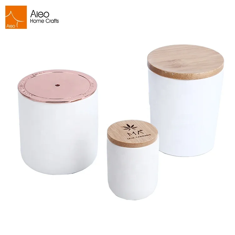 Логотип по индивидуальному заказу нарядное прямое фарфоровая белая свеча в Jar контейнер с крышкой