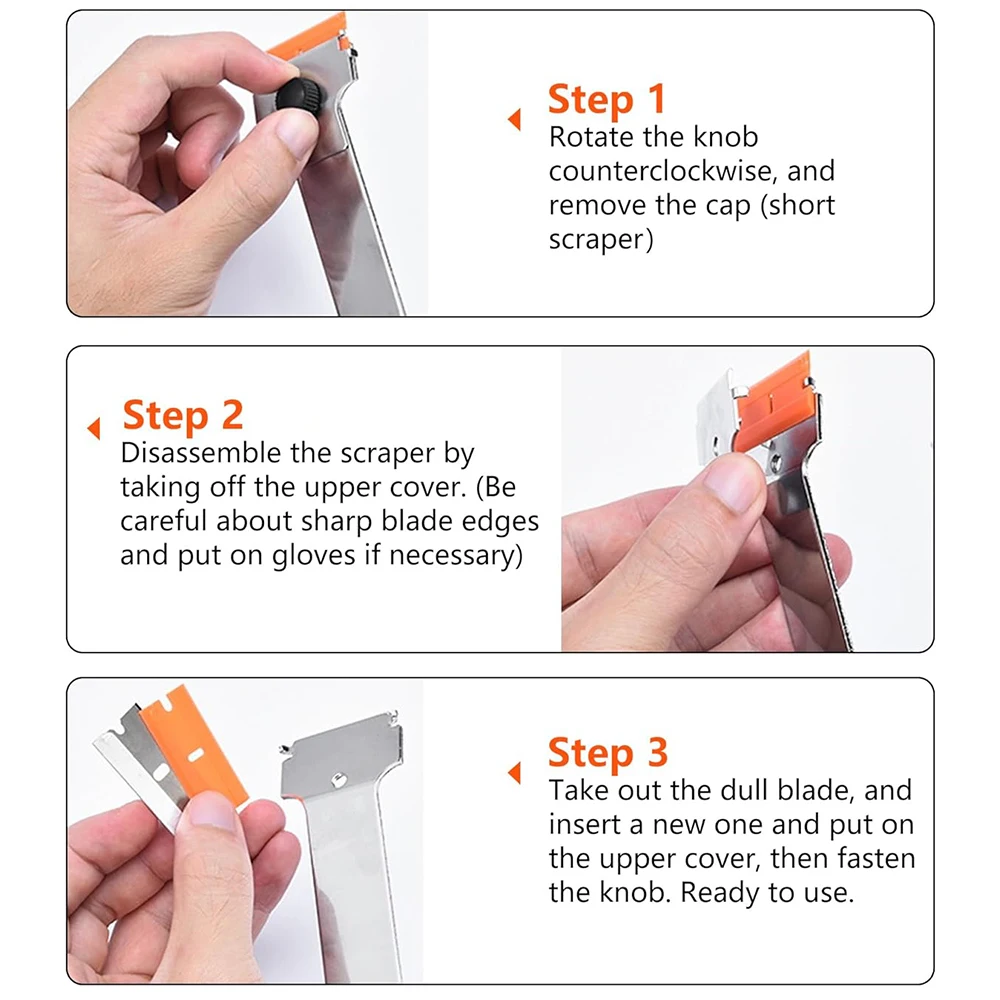 Multifunction cleaning tool small shovel with extended handle decontamination scraper removing glue application scraper