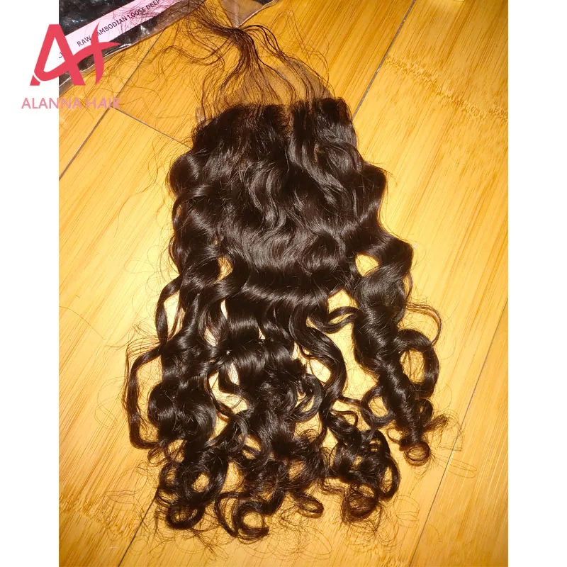 New Arrival Cambodian Curly Hair Unprocessed Cuticle Aligned Cambodian Virgin Hair 4X4 Lace Closure Pre Pulcked With Baby Hair