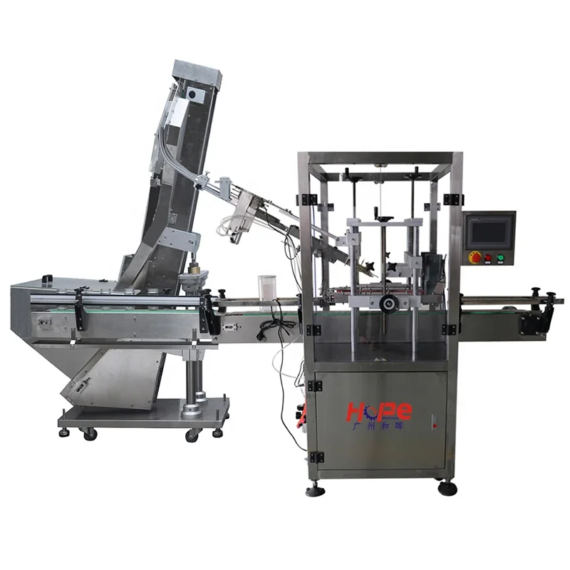 Automatic Capping Machine Guangzhou Hopefly Press Capping Machine With Vibration Cap Feeder