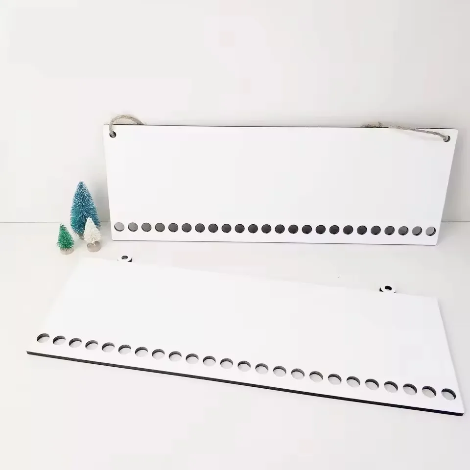 Custom Candy Cane Board Christmas Candy Cane Advent MDF Calendar for Sublimation Printing