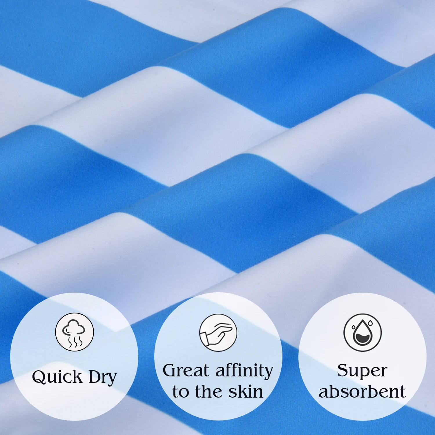 Factory Direct Supply Wide Stripe Beach Towel Double-sided Color Striped Water-absorbing Quick Drying Swimming Towel