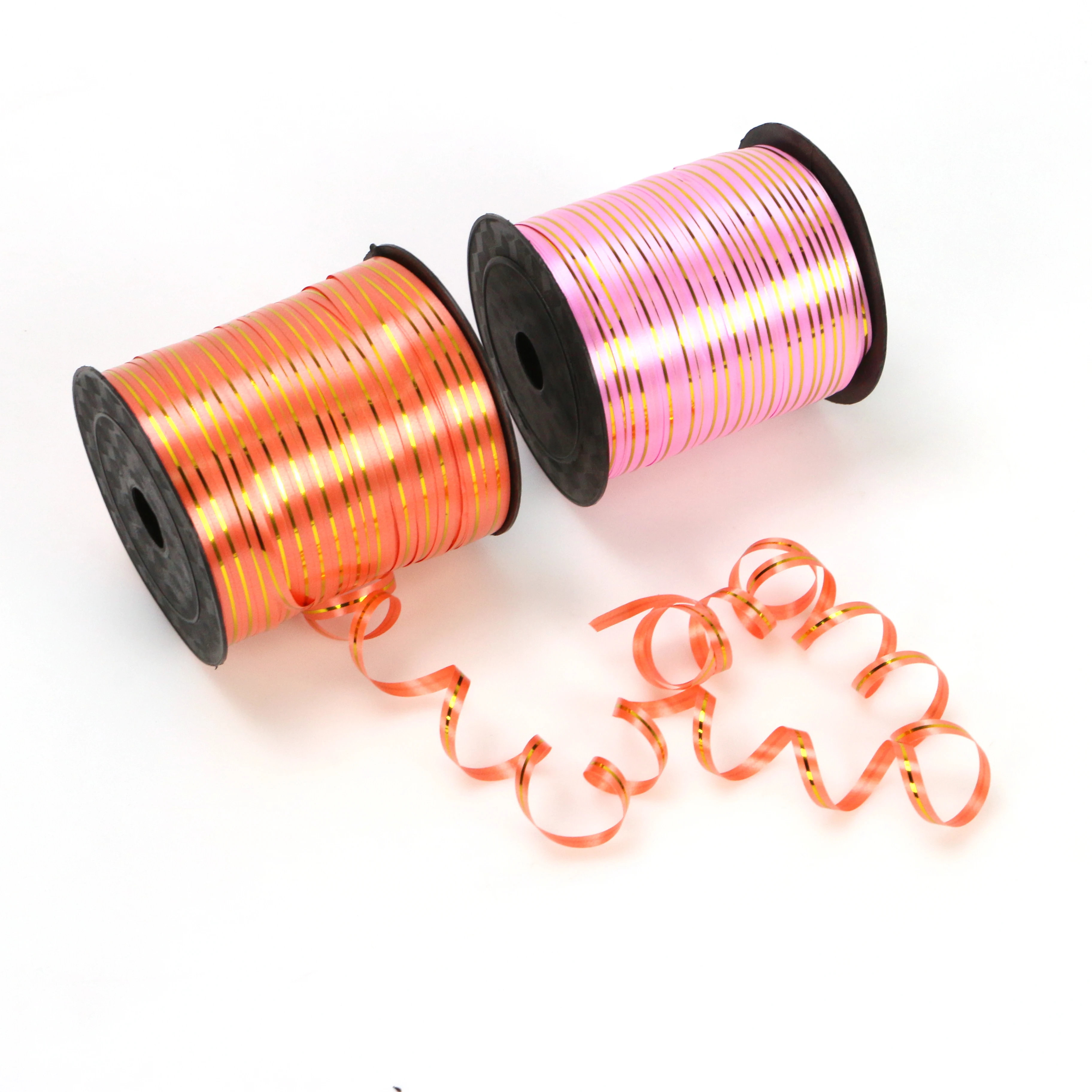 hor sale balloon curling ribbon gold thread gift packing ribbon PP plastic curling ribbon