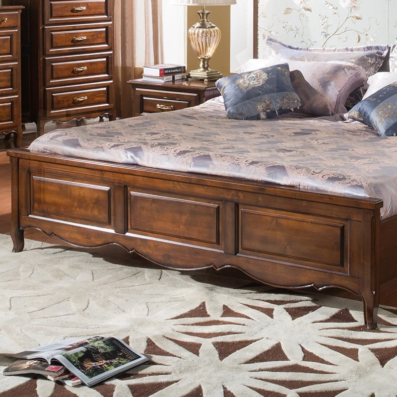 Ай A602-8 горячий американский стиль двуспальная кровать 1,8 мягкой твердой древесины дизайн планка кровать роскошная мебель для спальни Наборы