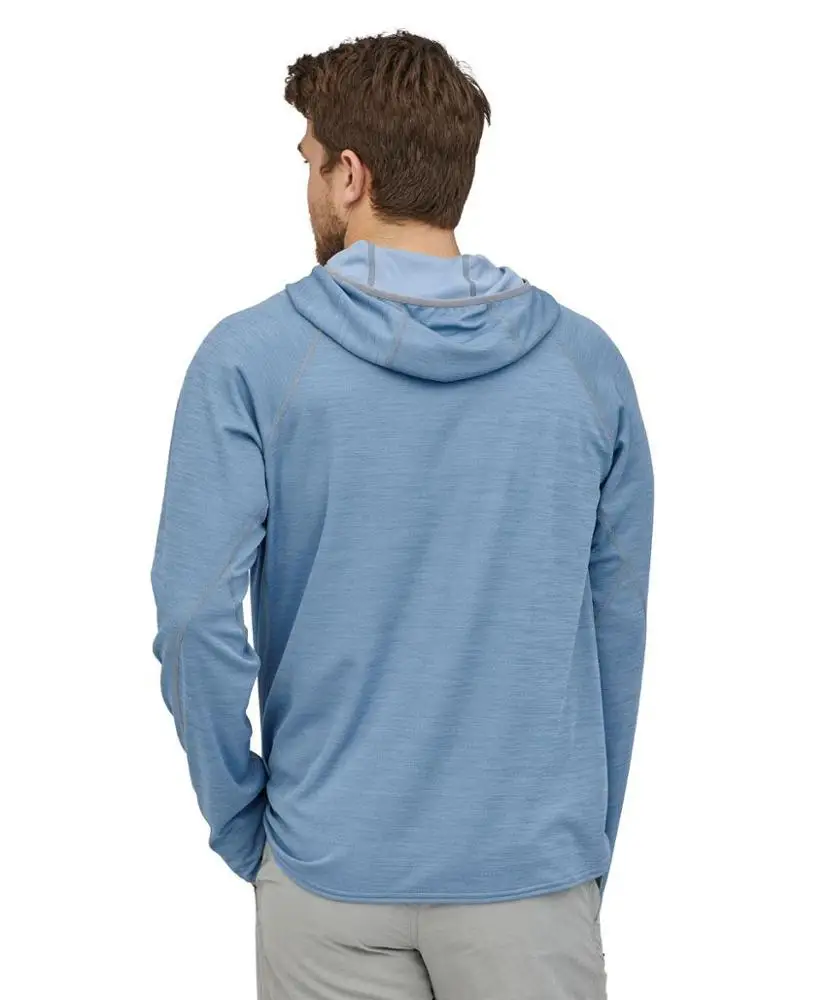 Мужская приталенная Однотонная рубашка с капюшоном, спортивная одежда из полиэстера и спандекса с длинными рукавами, уличные рубашки для рыбалки, на заказ