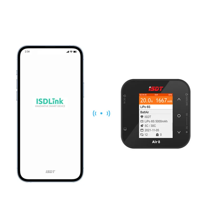 ISDT Air8 BattAir 500W 20A 15W High Power Smart Battery Balance Charger for 1-8S LiFe Lion LiPo ULiHV NiMH Pb Battery