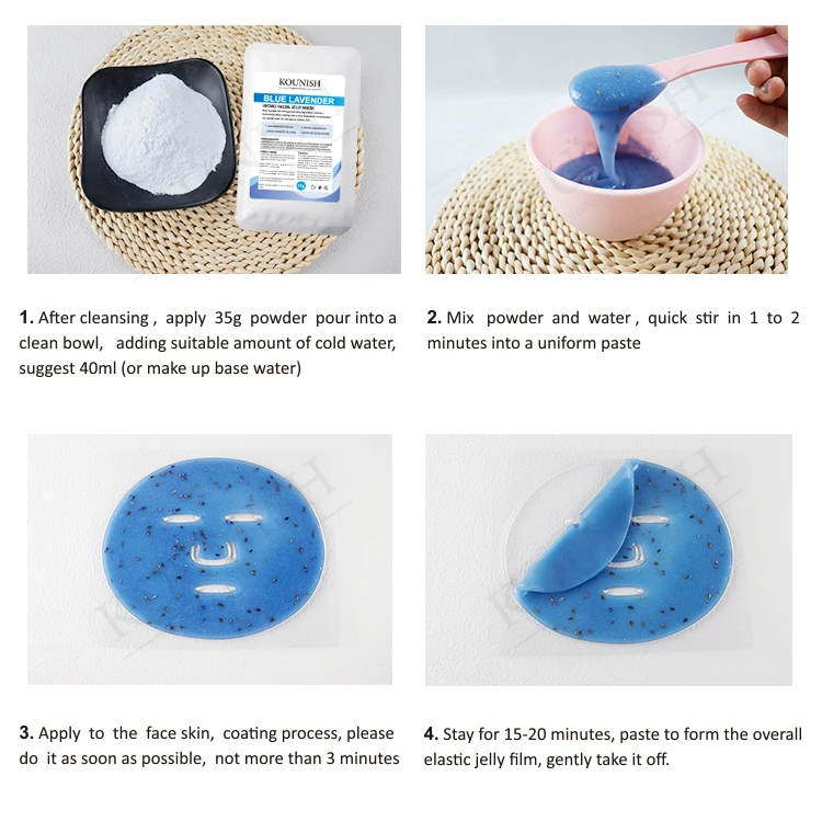 Wholesale Latest Korean Facial Skincare Wrinkle Tightening Lavender Jelly Powder Face Mask