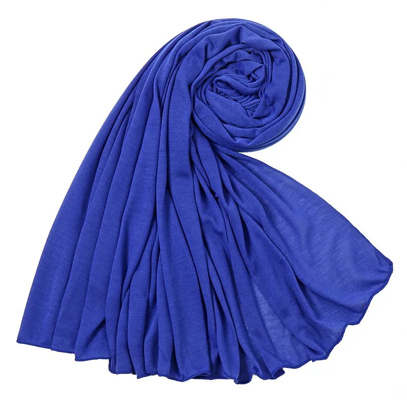 Wholesale 180*80cm Plain Muslim Viscose Headscarf  Fashion Women Scarves Premium Cotton Stretchy Jersey Scarf Hijab