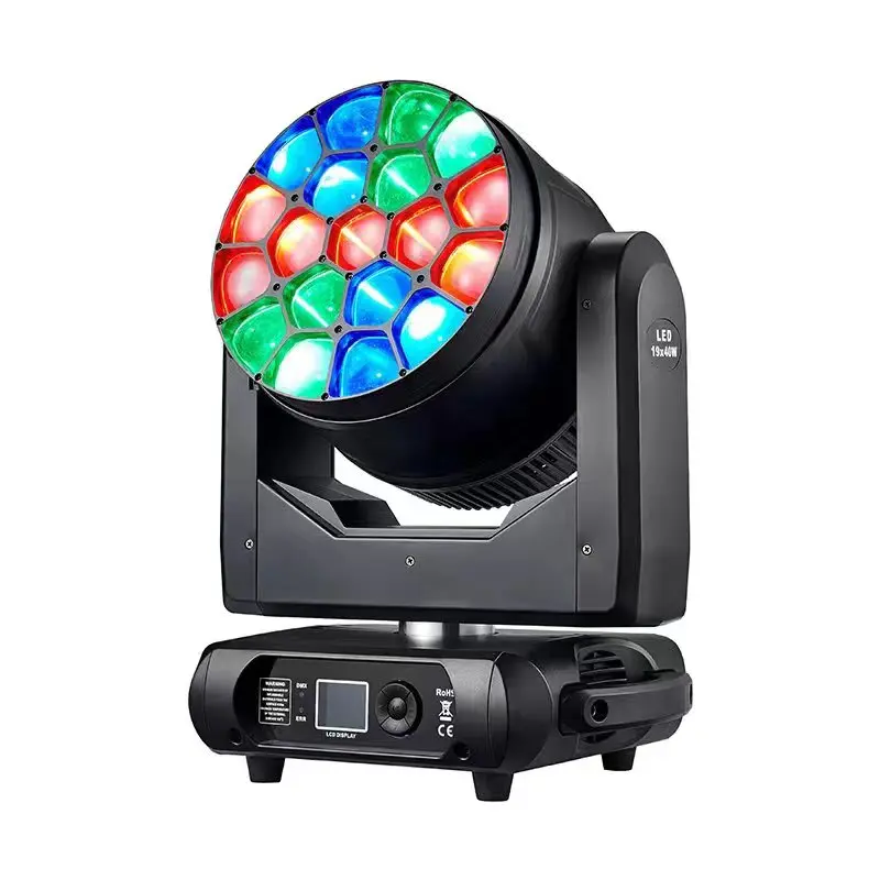 Guangzhou factory hot selling popular 19x40W RGBW mini K15 big eyes with LED ring suitable DJ Party weeding disco