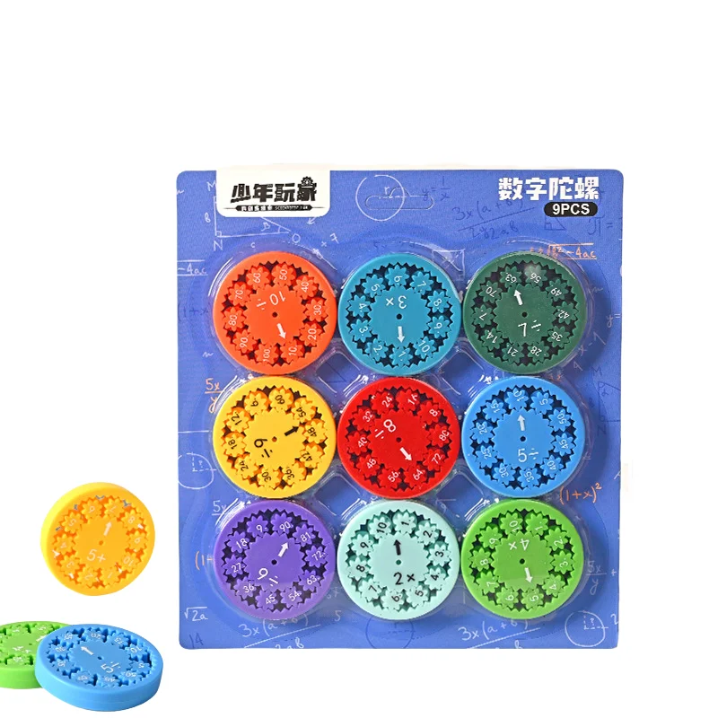 9PCS/Set Outdoor-Usable Educational Math Fidget Spinners Finger Gyros for Addition Subtraction Multiplication & Division