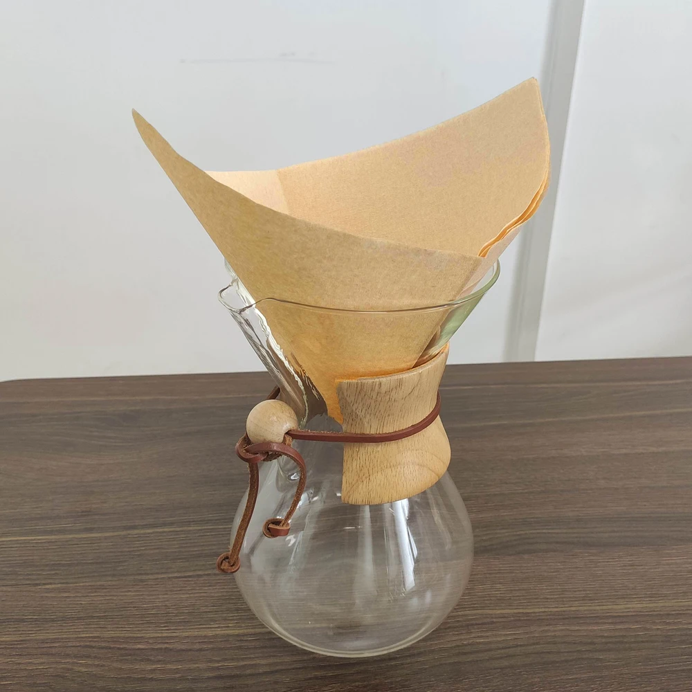 Hot sales food grade white and natural 30*30cm coffee paper filter for coffee maker brewer