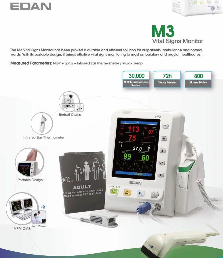 Veterinary edan im3 multiparameter monitor edan im3 im8b im8 im3 im20 im50 im60 im70 im80 vet elite v5 v6 v8 x8