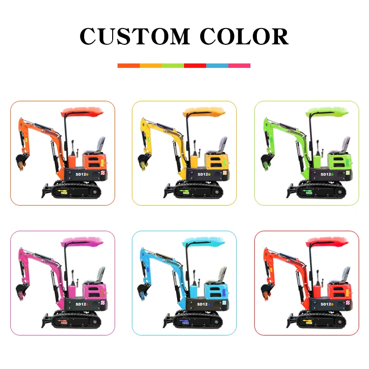 Shanding SD12D weight 1 ton Crawler Diesel smallest Mini Excavator meet EURO5