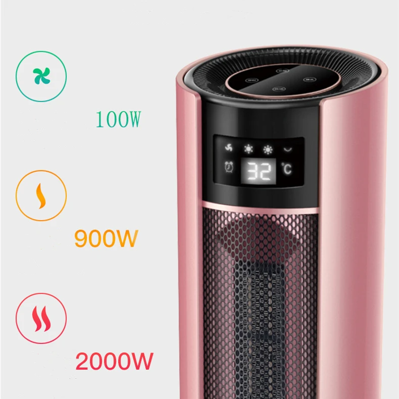 Умный светодиодный сенсорный экран для безопасного отопления помещений розовый золотой стоячий электрический обогреватель с дистанционным управлением