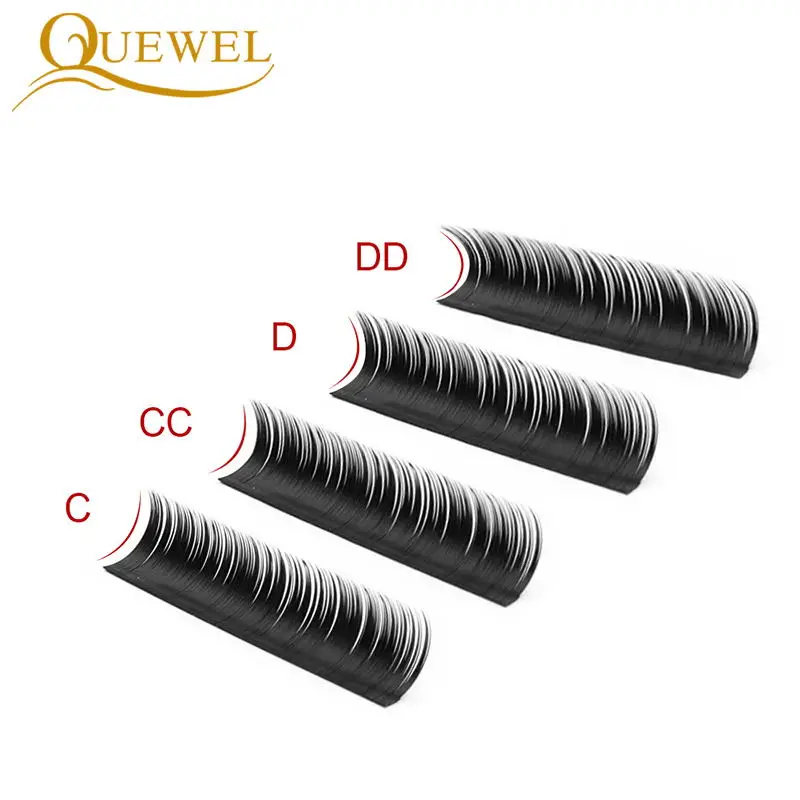 Quewel 2019 Hot Selling Soft Flat Eyelash Extension Of Eyelash Extension And Wholesale Ellipse Flat Eyelash Extension For Salon