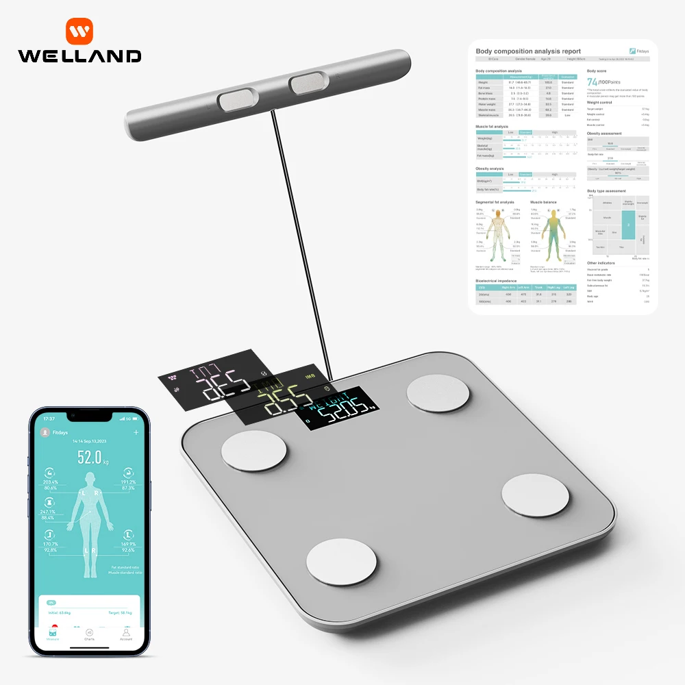 8 High Sensor Smart Body Fat Rate Percentage Scale History Charts Check Tracking 24 User Composition Monitor Scale