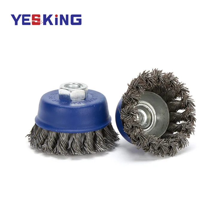 
Industrial polishing brush twisted knot stainless steel cup shaped polishing brush stainless steel abrasive wire brushes set 