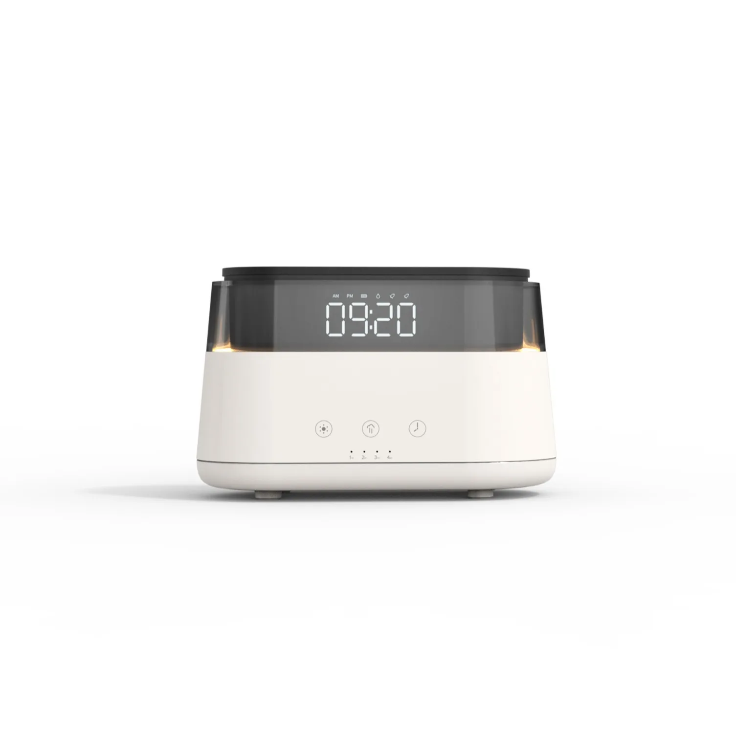 180ml Usb Ultrasonic Flame air Diffusion humidifier Bedroom bedside lamp Mute smart Led clock 3D Flame Aromafier