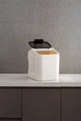 Pinmoo Sealed Rice Storage Container 10kg Transparent Plastic Rice Storage Box Storage