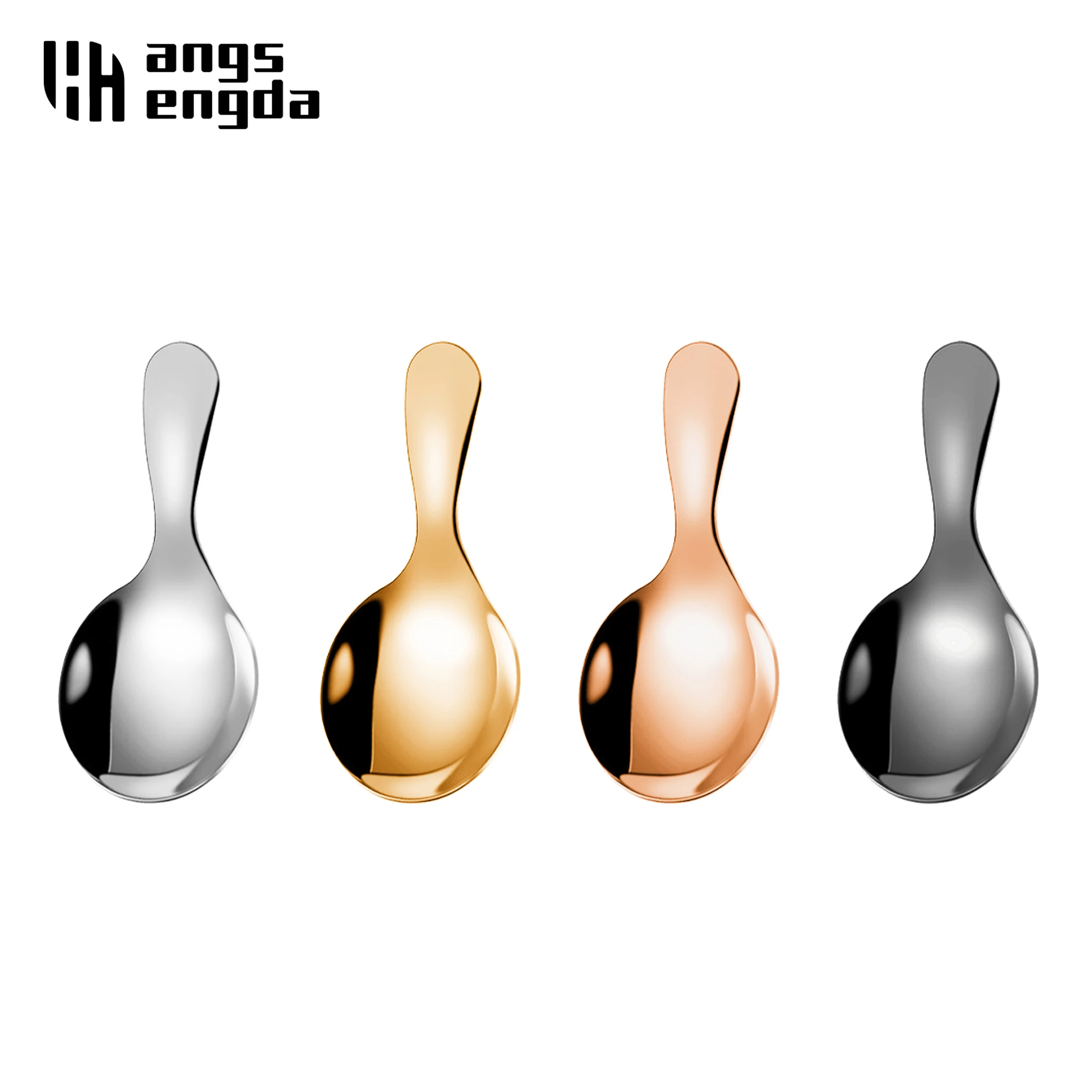 Amazon hot Cute 304 Stainless Steel Mini Spoon Ice Cream Sugar Salt Spice Spoon Kitchen Tools Short Handled Tea Coffee Scoop