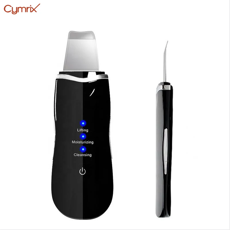 Portable facial ems blackhead acne extractor skin cleaner scrubber peeling ultrasonic spatula