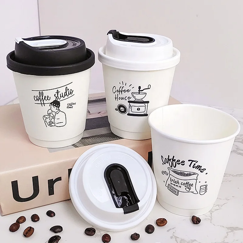 8Oz 10oz 12Oz 16Oz 22oz Biodegradable Disposable Cafe Ethiopia Carton Single Wall Coffee Pla Paper Cup With Lid