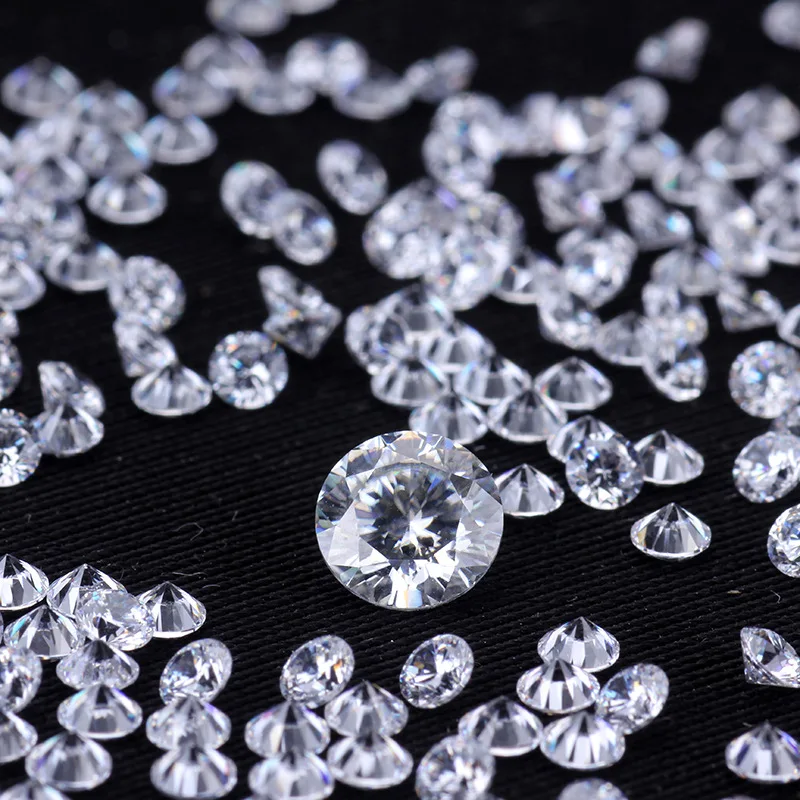 Wholesale Synthetic Diamonds 1ct White Color Moissanite Loose Gemstone Round Brilliant Cut Melee Moissanite
