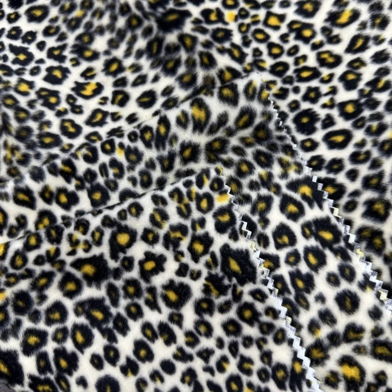 leopard print micro stretch spandex plush crushed microfiber polyester velvet upholstery fabric for dog blanket fabric