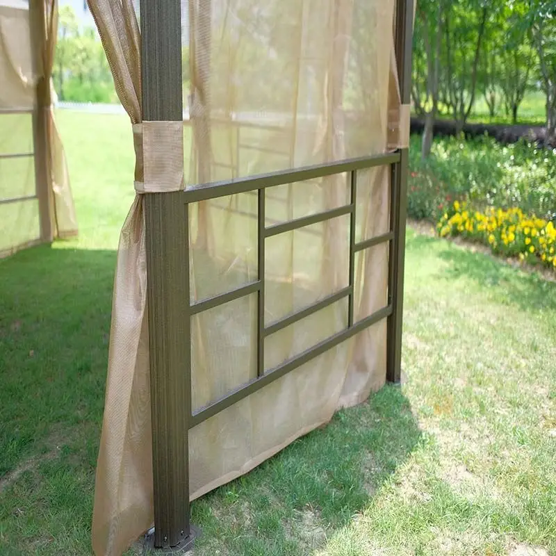 Garden Solar Energy Pergola Aluminium Grape Trellis Luxury Grain Morden Outdoor With Retractable Sunshade Gazebos Canopy 3.5X4M