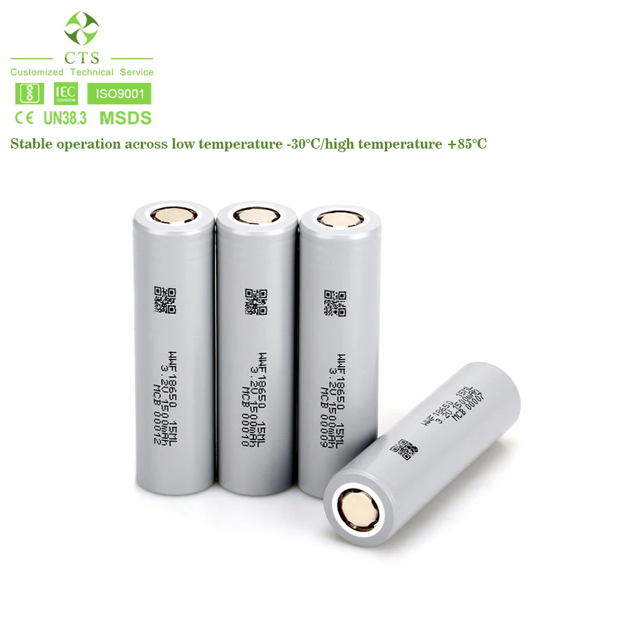 CTS Rechargeable Li ion Battery 3.7V 18650 2200mah 2600mah 3000mah Best Quality Cylindrical Batteries for Household Appliances