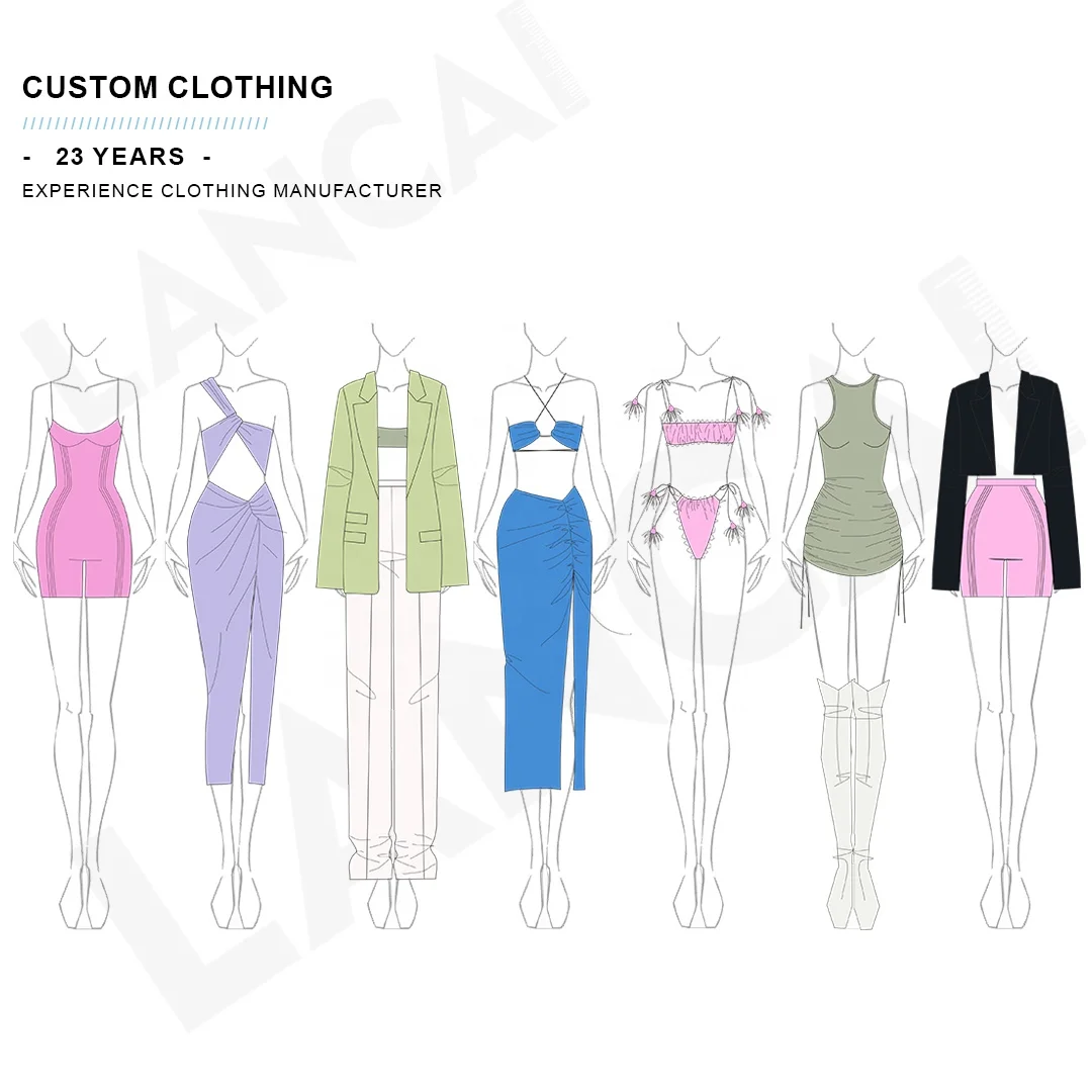 Lancai BSCI ISO09001 Eco-friendly Clothing Women Dress Blouse Pants Apparel Design Services Clothing Custom Manufacture Factory