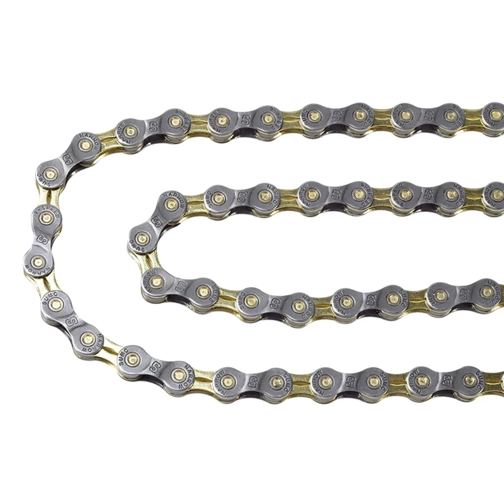 SUMC Bicycle Chain 8/9/10/11/12 Speed Silver Half Hollow Mountain Road Bike Chain Ultralight Bicycle Chain Components 116Links