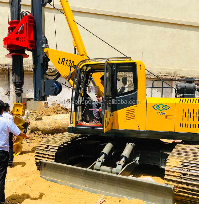 Construction Diesel Engine Crawler Guardrail Rotary Drilling Rig  21m LR80  Concrete Screw Pile Driver