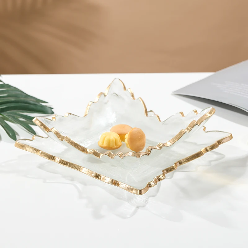 Wedding Event Party Wholesale Glass Dinnerware Sets High-end irregular shape serving dishes plate Western Food