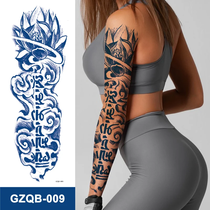 Juice Full Arm Tattoo Sticker Semi-Permanent Waterproof Temporary Dragon Totem Sleeve Body Art Tattoo Sticker
