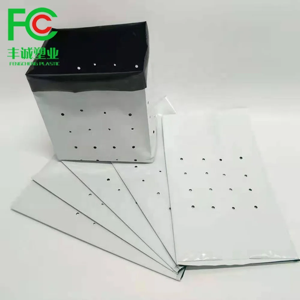poly white and black panda film bag flower planter plastic nursery bags PE seedling sapling grow bag