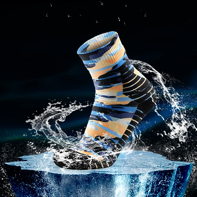 100% Waterproof Breathable 3d 360 Printing Custom Logo Compression Socks for Outdoor Sports