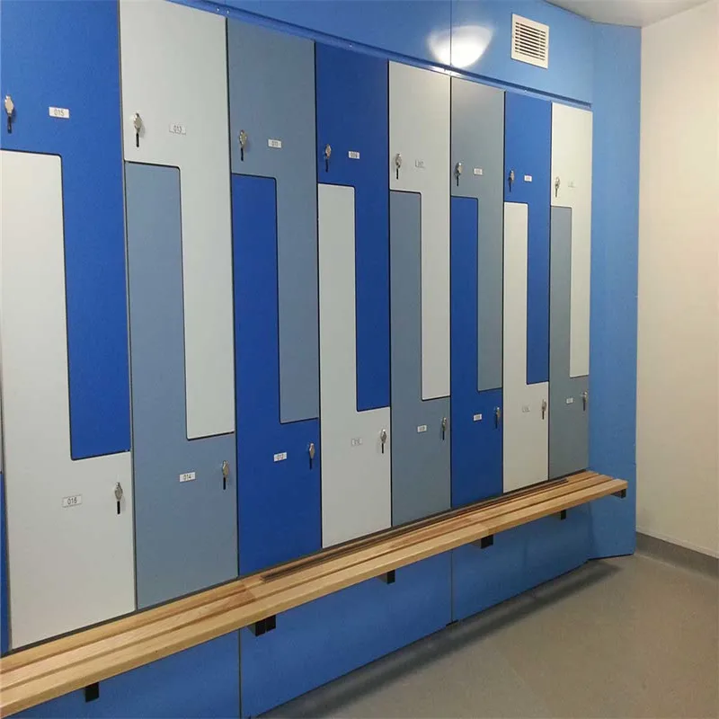 Wood Grain RFID Lock Smart Hpl Locker Electronic Lockers for Gym Changing Room