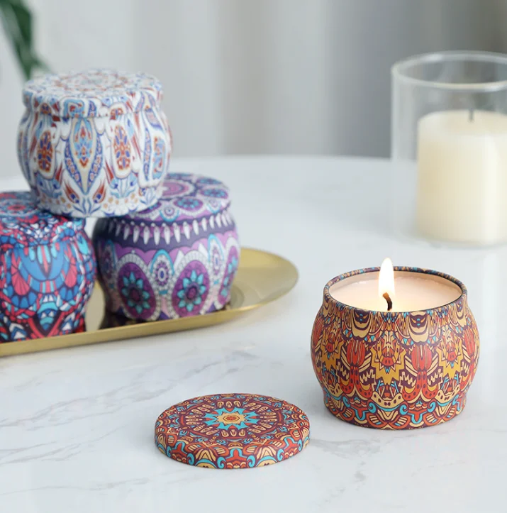 2024 Hot Sale Soy Wax Aromatherapy Candle Holiday Fragrance Gift Set of 4 Pieces Scented Candles