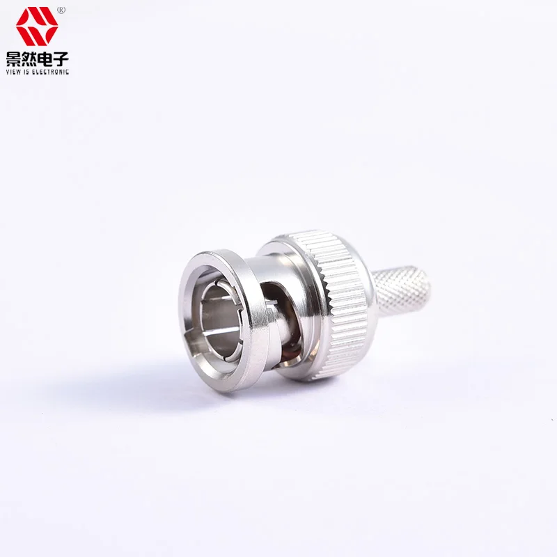 sell high quality Video monitoring BNC crimp syv75-3 cable brass nickle plating 4ghz 75Ohm straight male RF