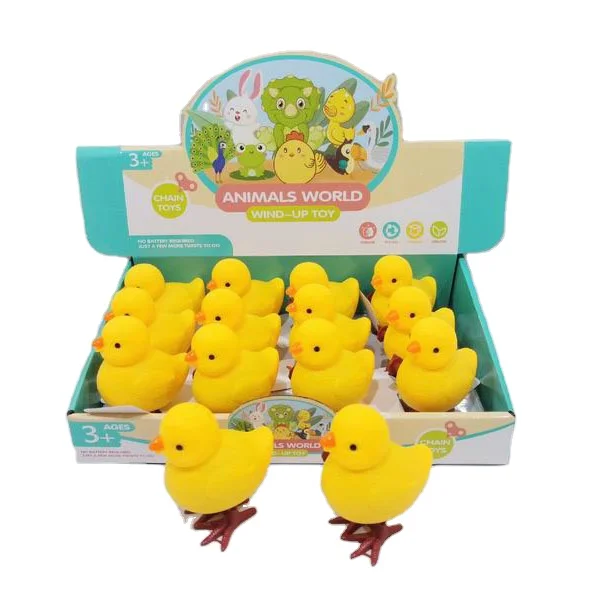 Kids Clockwork Toys Wind-up yellow chick Easter animal toys
